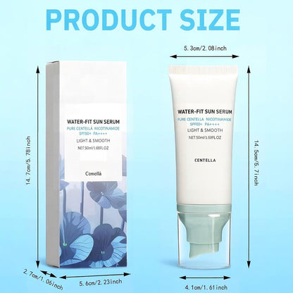 Korean Centella Sunscreen SPF 50+ Broad Spectrum - No White Cast Mineral Formula, Lightweight Daily Face Sunscreen for Sensitive Skin 1.69 oz