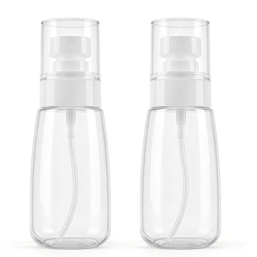 QIHANS 2 Pack Spray Bottles 2oz/60ml, Leak Proof Fine Mist Small Empty Spray Bottles, Portable Refillable Plastic Travel Bottle for Hair Spray Toners Facial Moisturizing - görsel 2