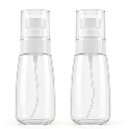 QIHANS 2 Pack Spray Bottles 2oz/60ml, Leak Proof Fine Mist Small Empty Spray Bottles, Portable Refillable Plastic Travel Bottle for Hair Spray Toners Facial Moisturizing