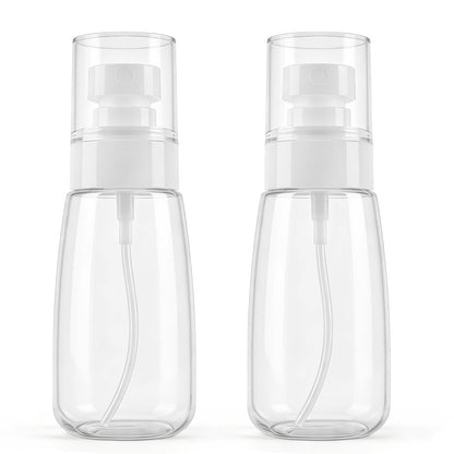 QIHANS 2 Pack Spray Bottles 2oz/60ml, Leak Proof Fine Mist Small Empty Spray Bottles, Portable Refillable Plastic Travel Bottle for Hair Spray Toners Facial Moisturizing