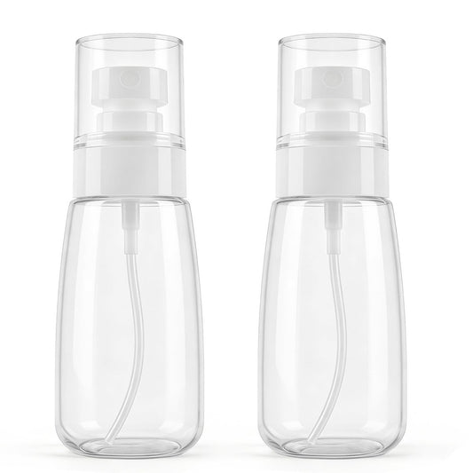 QIHANS 2 Pack Spray Bottles 2oz/60ml, Leak Proof Fine Mist Small Empty Spray Bottles, Portable Refillable Plastic Travel Bottle for Hair Spray Toners Facial Moisturizing