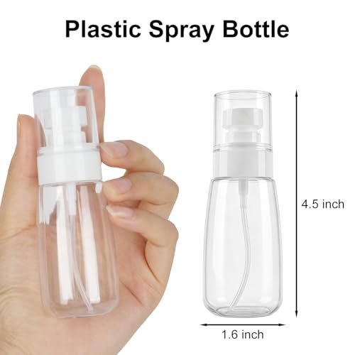 QIHANS 2 Pack Spray Bottles 2oz/60ml, Leak Proof Fine Mist Small Empty Spray Bottles, Portable Refillable Plastic Travel Bottle for Hair Spray Toners Facial Moisturizing - görsel 4