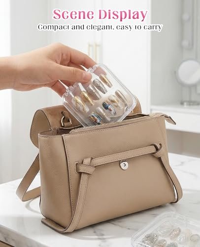 Geyynow 18-Pack Press on Nail Packaging Cases – Acrylic False Nail Storage Boxes with 60 Adhesive Tabs - görsel 12