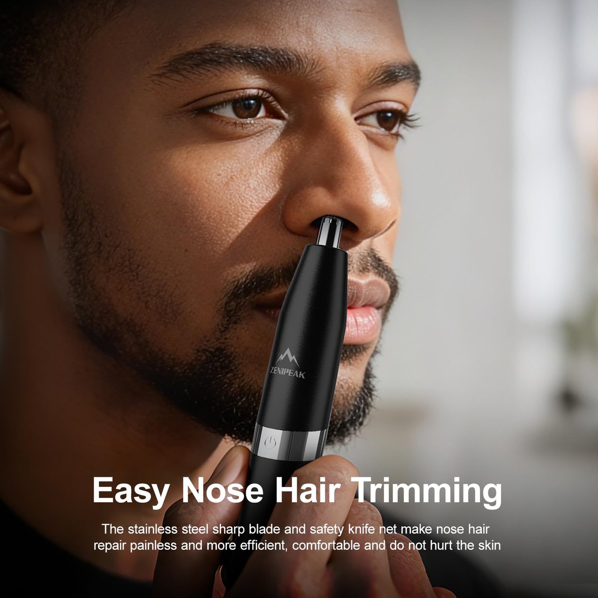 ZENIPEAK Professional Nose Hair Trimmer for Men & Women, USB-C Rechargeable Electric Ear & Nasal Clipper, Micro-Vacuum, Painless 8000 RPM, 3 Patented Magnetic Heads, Waterproof Travel Kit Avelisse