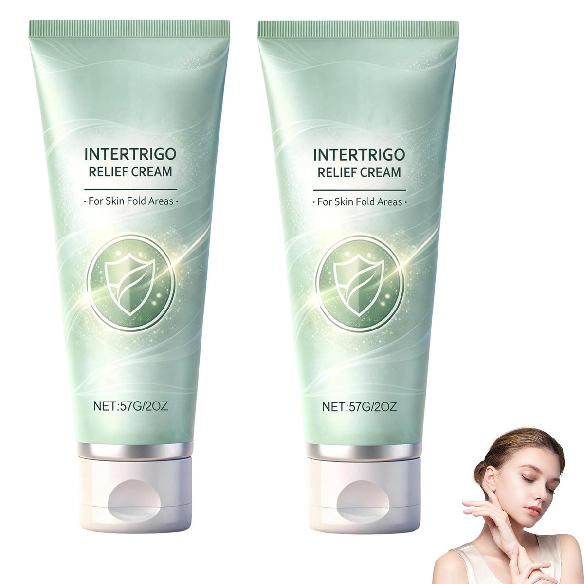 Lucift Intertrigo Cream (2-Pack) – Skin Fold Care & Chafing Support Cream, Fast-Drying Non-Greasy Formula for Friction-Prone Areas, Daily Use Avelisse