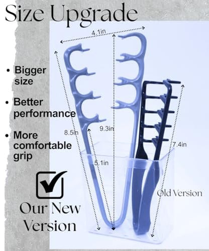 2-Pack Upgraded Texture Comb | Volumizing Root Lift Tool for Curly Hair | Wide Tooth Detangling Comb | Portable Hair Styling Tool
