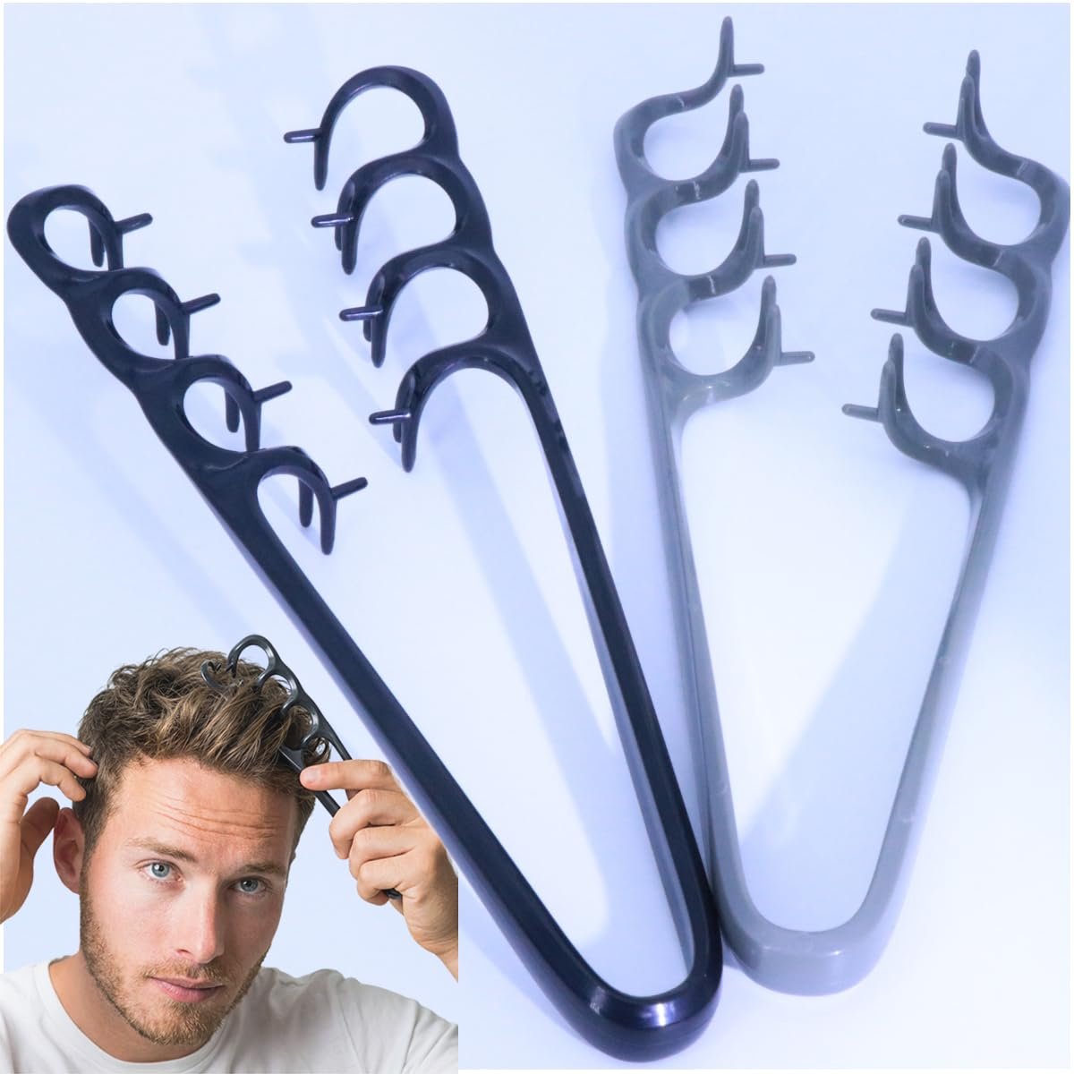 2-Pack Upgraded Texture Comb | Volumizing Root Lift Tool for Curly Hair | Wide Tooth Detangling Comb | Portable Hair Styling Tool - görsel 1