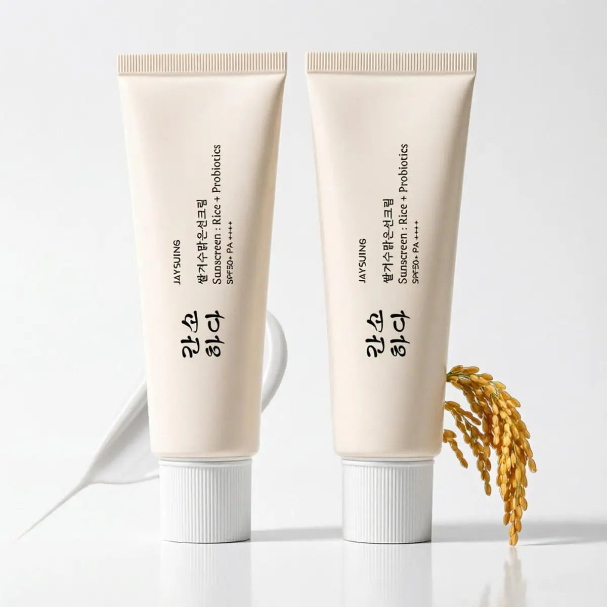 Korean Rice Mineral Sunscreen SPF 50+ Broad Spectrum PA++++ – No White Cast, Fragrance Free, Dewy Finish for All Skin Types, Daily UV Defense & Nourishing Face Protection, 1.7 oz 2-Pack Avelisse