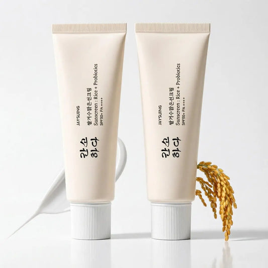 Korean Rice Mineral Sunscreen SPF 50+ Broad Spectrum PA++++ – No White Cast, Fragrance Free, Dewy Finish for All Skin Types, Daily UV Defense & Nourishing Face Protection, 1.7 oz 2-Pack Avelisse