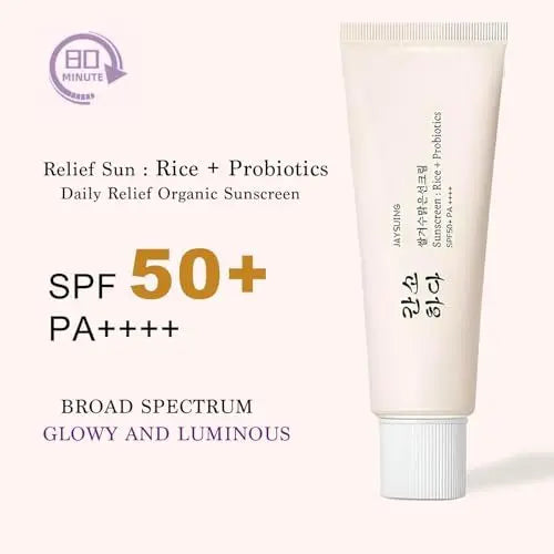 Korean Rice Mineral Sunscreen SPF 50+ Broad Spectrum PA++++ – No White Cast, Fragrance Free, Dewy Finish for All Skin Types, Daily UV Defense & Nourishing Face Protection, 1.7 oz 2-Pack Avelisse