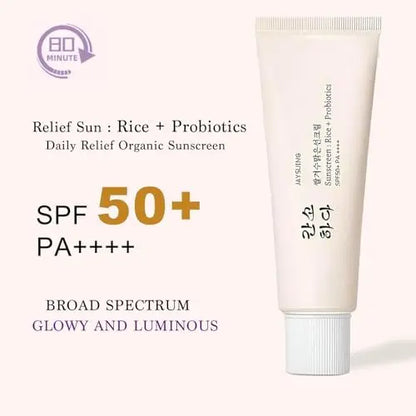 Korean Rice Mineral Sunscreen SPF 50+ Broad Spectrum PA++++ – No White Cast, Fragrance Free, Dewy Finish for All Skin Types, Daily UV Defense & Nourishing Face Protection, 1.7 oz 2-Pack Avelisse