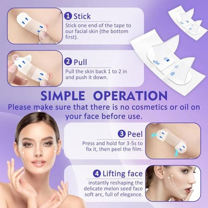 NBF 180 PCS Face Lift Tape - Invisible Instant Facelift Tapes for Lifting & Tightening Skin Avelisse