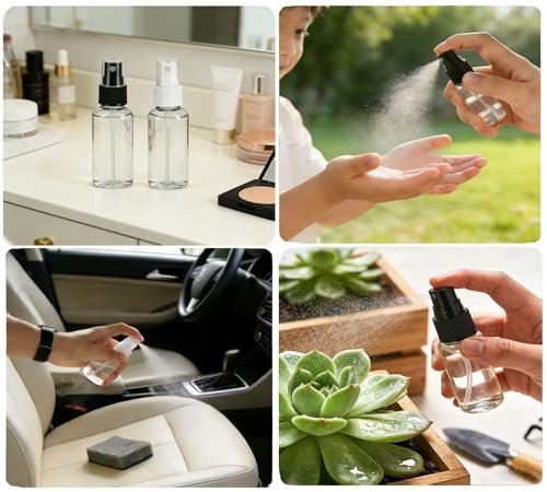 Lekroos 1 Oz Travel Spray Bottles 2 Pack - Thickened Reusable Refillable Plastic Sprayers for Travel, Hair, Cleaning - görsel 10
