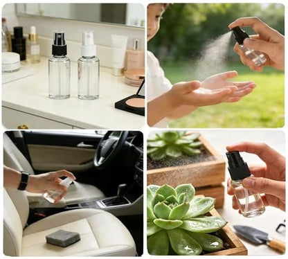 Lekroos 1 Oz Travel Spray Bottles 2 Pack - Thickened Reusable Refillable Plastic Sprayers for Travel, Hair, Cleaning