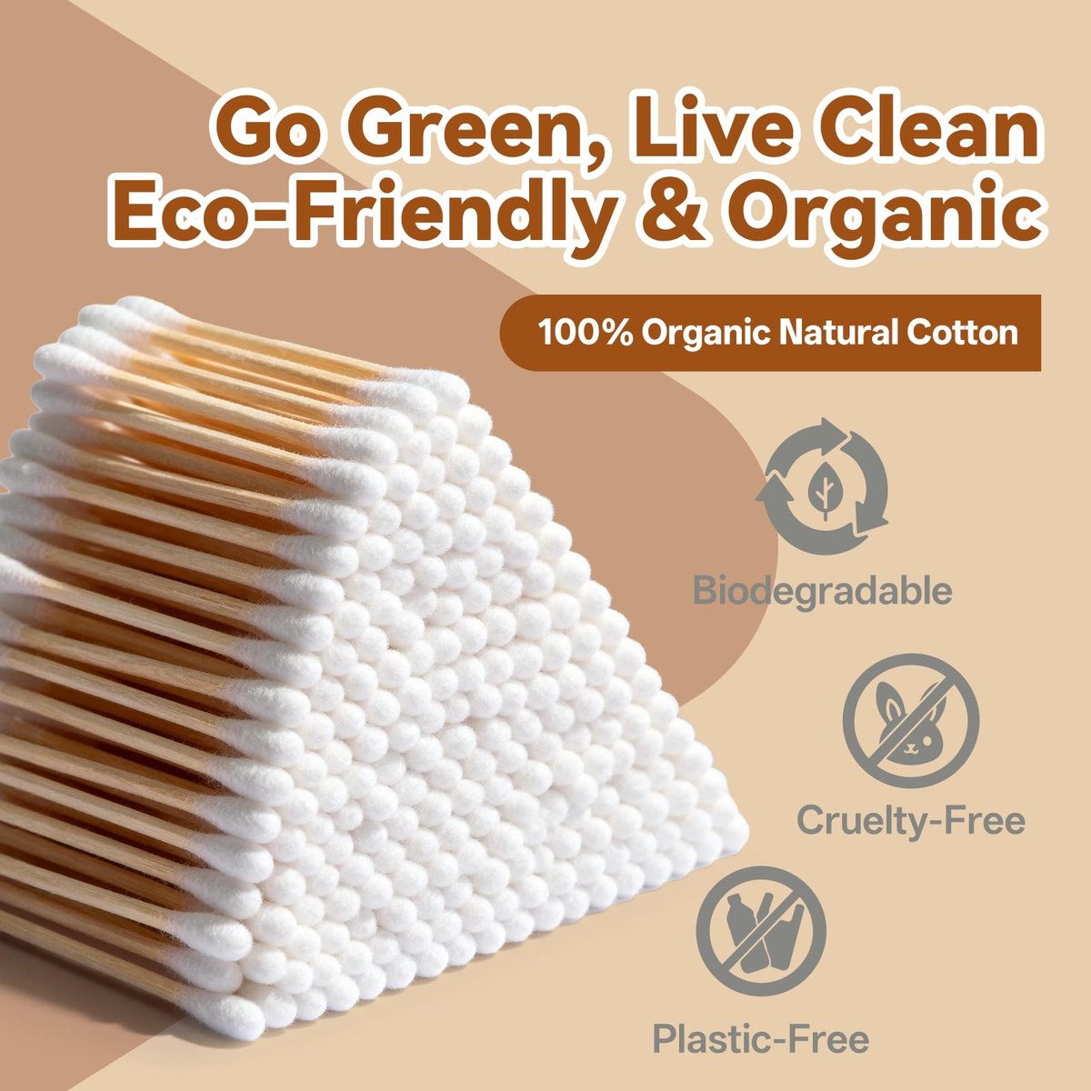 YD WINGTAI Bamboo Cotton Swabs 500 Count - Natural, Biodegradable, Organic Wooden Sticks for Ear Care, Makeup, Travel & Gentle Cleaning - görsel 3