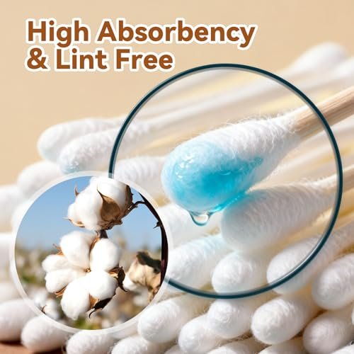 YD WINGTAI Bamboo Cotton Swabs 500 Count - Natural, Biodegradable, Organic Wooden Sticks for Ear Care, Makeup, Travel & Gentle Cleaning - görsel 6