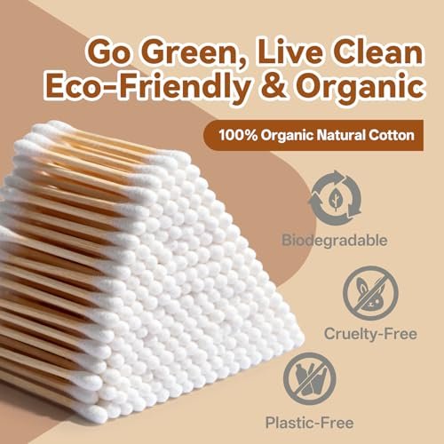 YD WINGTAI Bamboo Cotton Swabs 500 Count - Natural, Biodegradable, Organic Wooden Sticks for Ear Care, Makeup, Travel & Gentle Cleaning - görsel 4