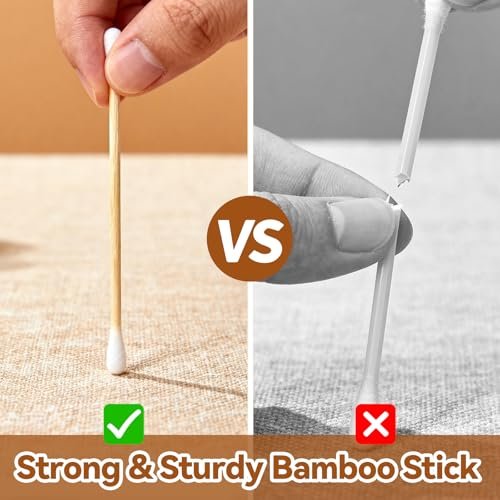 YD WINGTAI Bamboo Cotton Swabs 500 Count - Natural, Biodegradable, Organic Wooden Sticks for Ear Care, Makeup, Travel & Gentle Cleaning - görsel 12