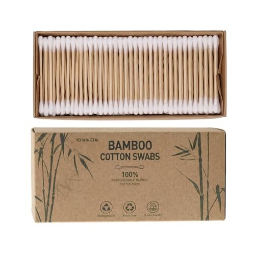 YD WINGTAI Bamboo Cotton Swabs 500 Count - Natural, Biodegradable, Organic Wooden Sticks for Ear Care, Makeup, Travel & Gentle Cleaning - görsel 2