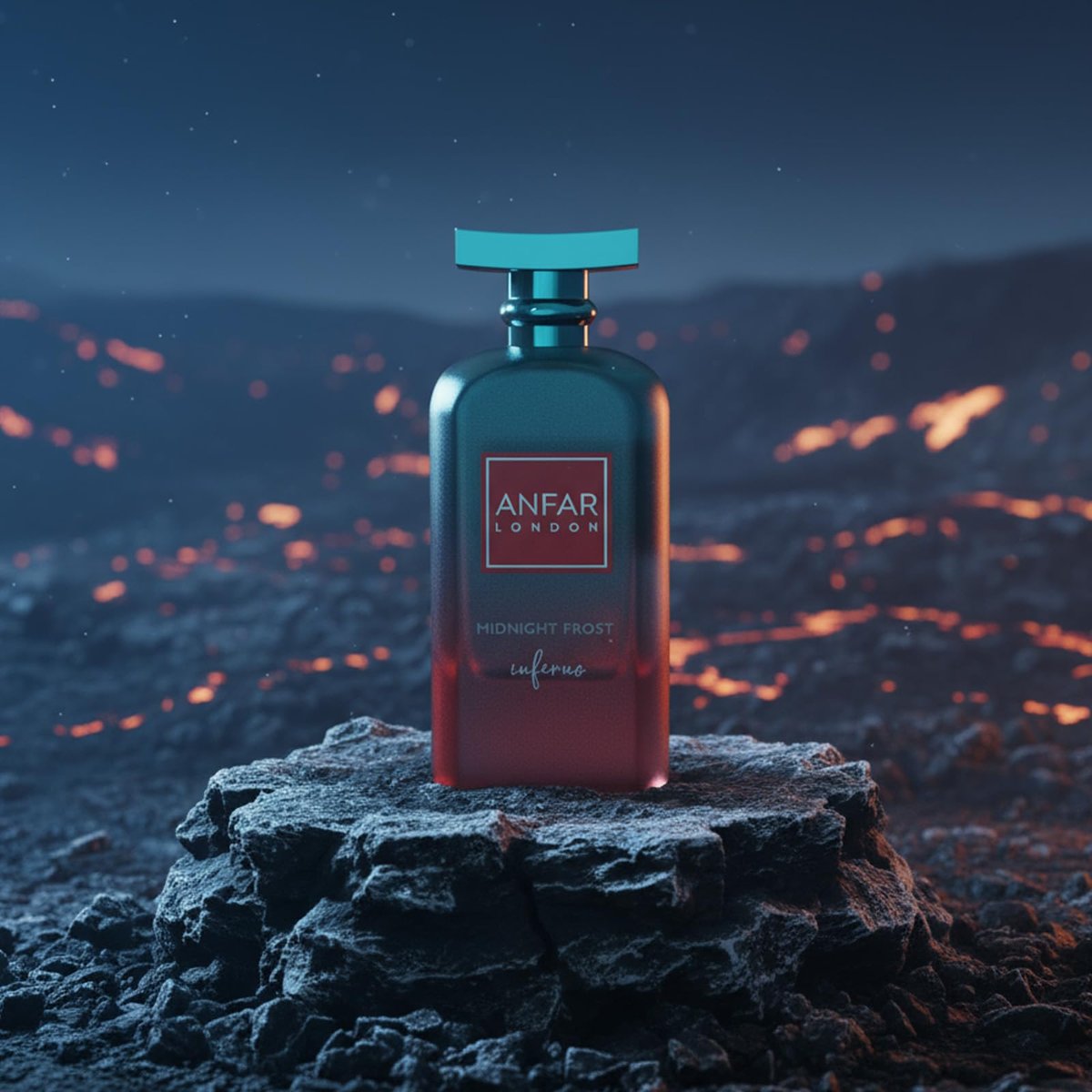 Anfar Midnight Frost Inferno - Midnight Edition - Women's Eau de Parfum - Amber Woody Fragrance with Geranium and Tonka - 3.4 oz - görsel 5