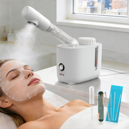 Fulog Facial Steamer Nano Ionic Face Steamer with 360° Rotating Arm – Deep Cleaning Portable Spa Machine for Home & Salon Avelisse