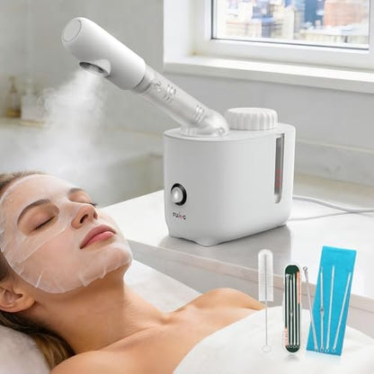 Fulog Facial Steamer Nano Ionic Face Steamer with 360° Rotating Arm – Deep Cleaning Portable Spa Machine for Home & Salon Avelisse