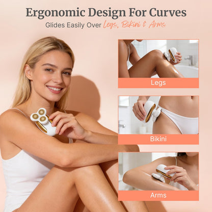 Groomie Hers LuxePro Electric Body Shaver for Women – Wet/Dry Cordless Rotary Shaver for Sensitive Skin, Legs, Underarms & More Avelisse