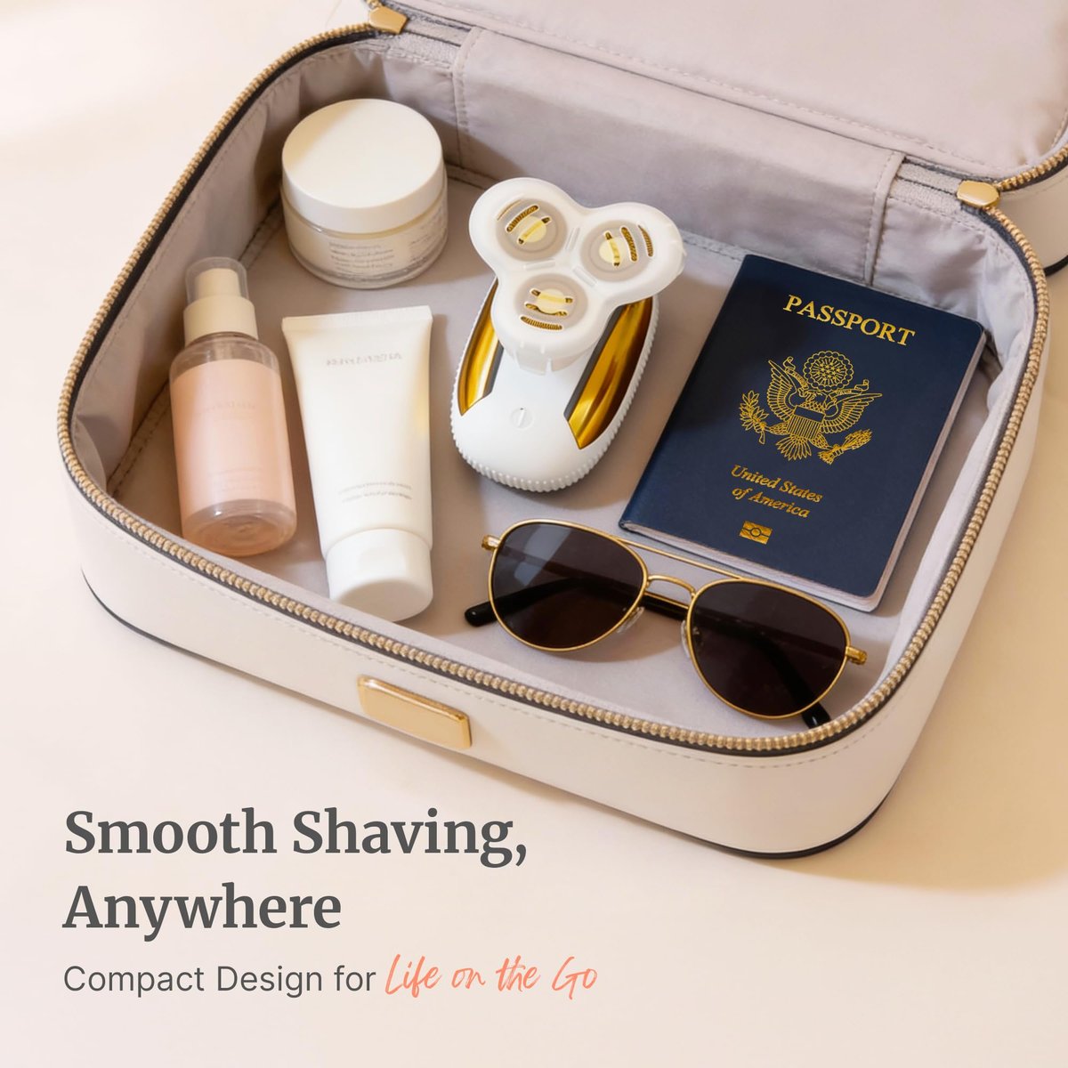 Groomie Hers LuxePro Electric Body Shaver for Women – Wet/Dry Cordless Rotary Shaver for Sensitive Skin, Legs, Underarms & More Avelisse