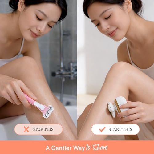 Groomie Hers LuxePro Electric Body Shaver for Women – Wet/Dry Cordless Rotary Shaver for Sensitive Skin, Legs, Underarms & More Avelisse