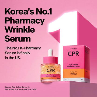 THOME CPR Serum - Collagen 1% + Peptide 1% + Retinal 0.1% Triple Synergy, High Potency Firming Serum for Fine Lines, Wrinkles, Texture & Pore Refining, Korean Skincare, 1.01 fl oz Avelisse