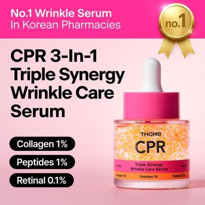THOME CPR Serum - Collagen 1% + Peptide 1% + Retinal 0.1% Triple Synergy, High Potency Firming Serum for Fine Lines, Wrinkles, Texture & Pore Refining, Korean Skincare, 1.01 fl oz Avelisse