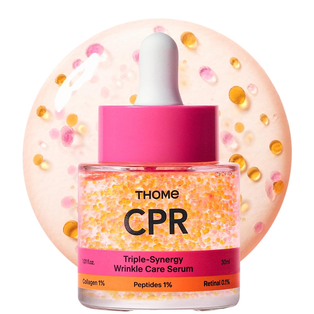 THOME CPR Serum - Collagen 1% + Peptide 1% + Retinal 0.1% Triple Synergy, High Potency Firming Serum for Fine Lines, Wrinkles, Texture & Pore Refining, Korean Skincare, 1.01 fl oz Avelisse