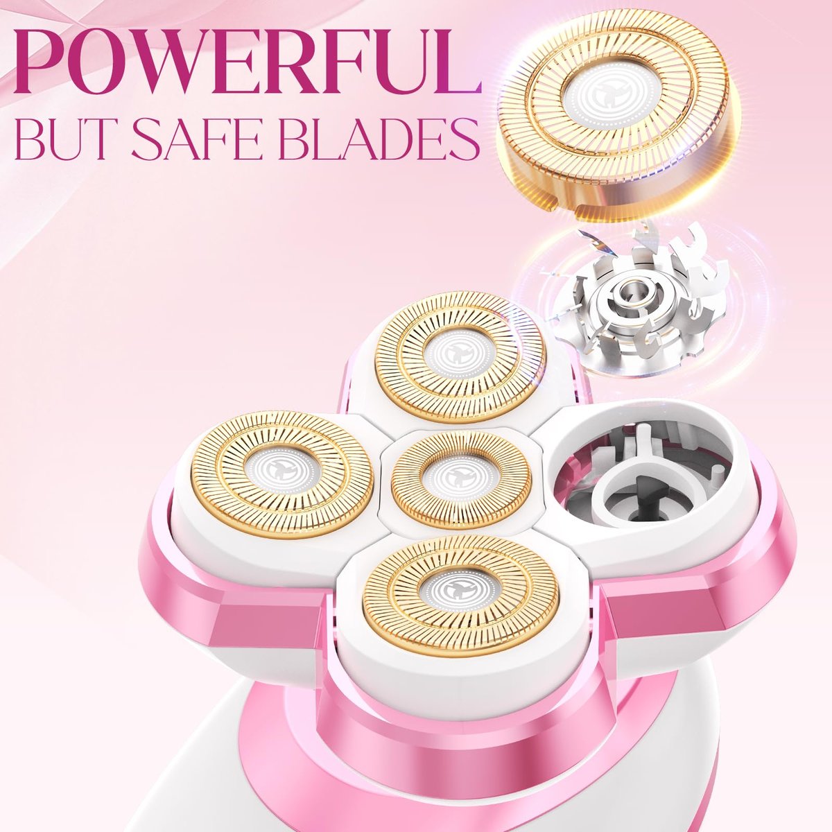 Upgraded Magnetic Flawless Electric Shaver for Women – Rechargeable, Waterproof Trimmer for Legs, Arms & Pubic Area (Pink) Avelisse