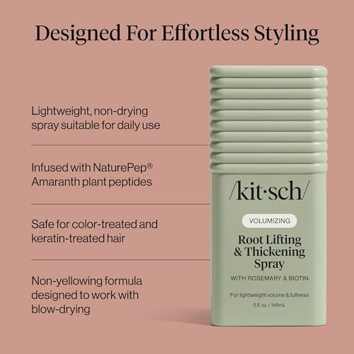 Kitsch Root Hair Volume Spray - Lightweight Hair Volumizer for Instant Lift and Fullness | Hair Thickening Spray With Rosemary and Biotin | Soft, Touchable Volume Finish - 5oz - görsel 8