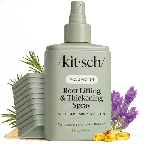 Kitsch Root Hair Volume Spray - Lightweight Hair Volumizer for Instant Lift and Fullness | Hair Thickening Spray With Rosemary and Biotin | Soft, Touchable Volume Finish - 5oz - görsel 1