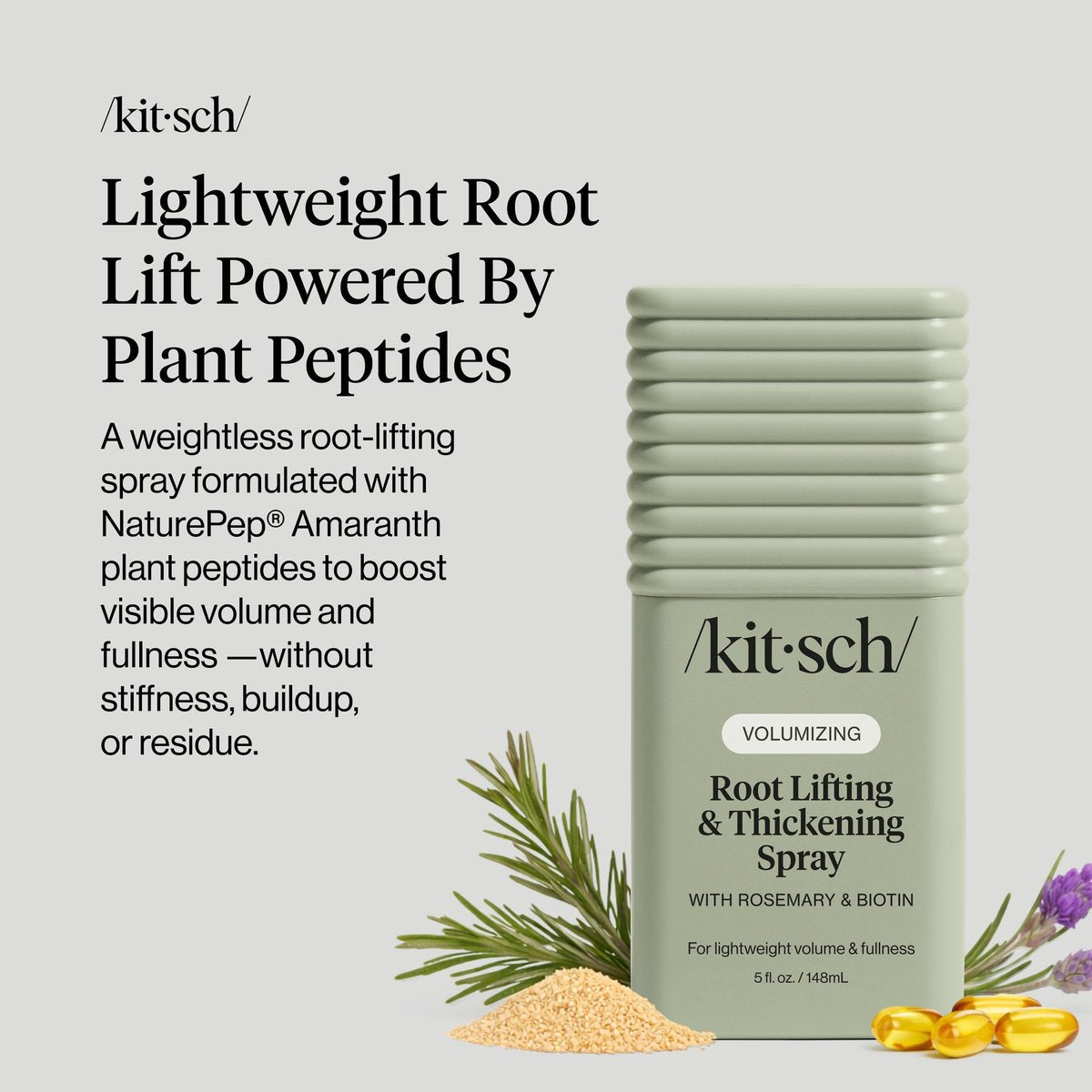 Kitsch Root Hair Volume Spray - Lightweight Hair Volumizer for Instant Lift and Fullness | Hair Thickening Spray With Rosemary and Biotin | Soft, Touchable Volume Finish - 5oz - görsel 7