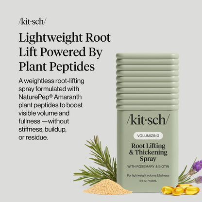 Kitsch Root Hair Volume Spray - Lightweight Hair Volumizer for Instant Lift and Fullness | Hair Thickening Spray With Rosemary and Biotin | Soft, Touchable Volume Finish - 5oz