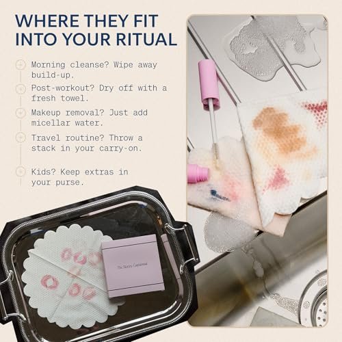 The Skinny Confidential Disposable Face Towels (50 Count) – Silky Soft Gentle Facial Towels, Thick & Highly Absorbent, Premium 100% Rayon Made from Bamboo for Sensitive Skin Avelisse