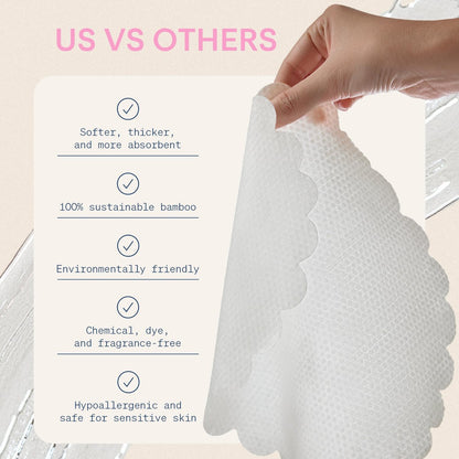 The Skinny Confidential Disposable Face Towels (50 Count) – Silky Soft Gentle Facial Towels, Thick & Highly Absorbent, Premium 100% Rayon Made from Bamboo for Sensitive Skin Avelisse