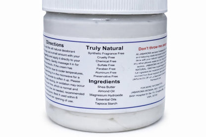 Jabaroma All Natural Deodorant Cream – Citrus Rain, 3 oz, Whipped with Shea Butter & Essential Oils
