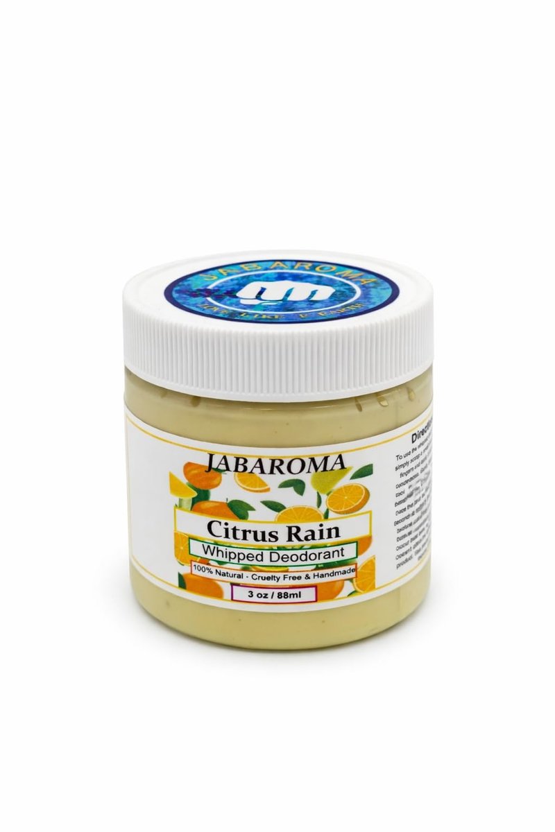Jabaroma All Natural Deodorant Cream – Citrus Rain, 3 oz, Whipped with Shea Butter & Essential Oils - görsel 1