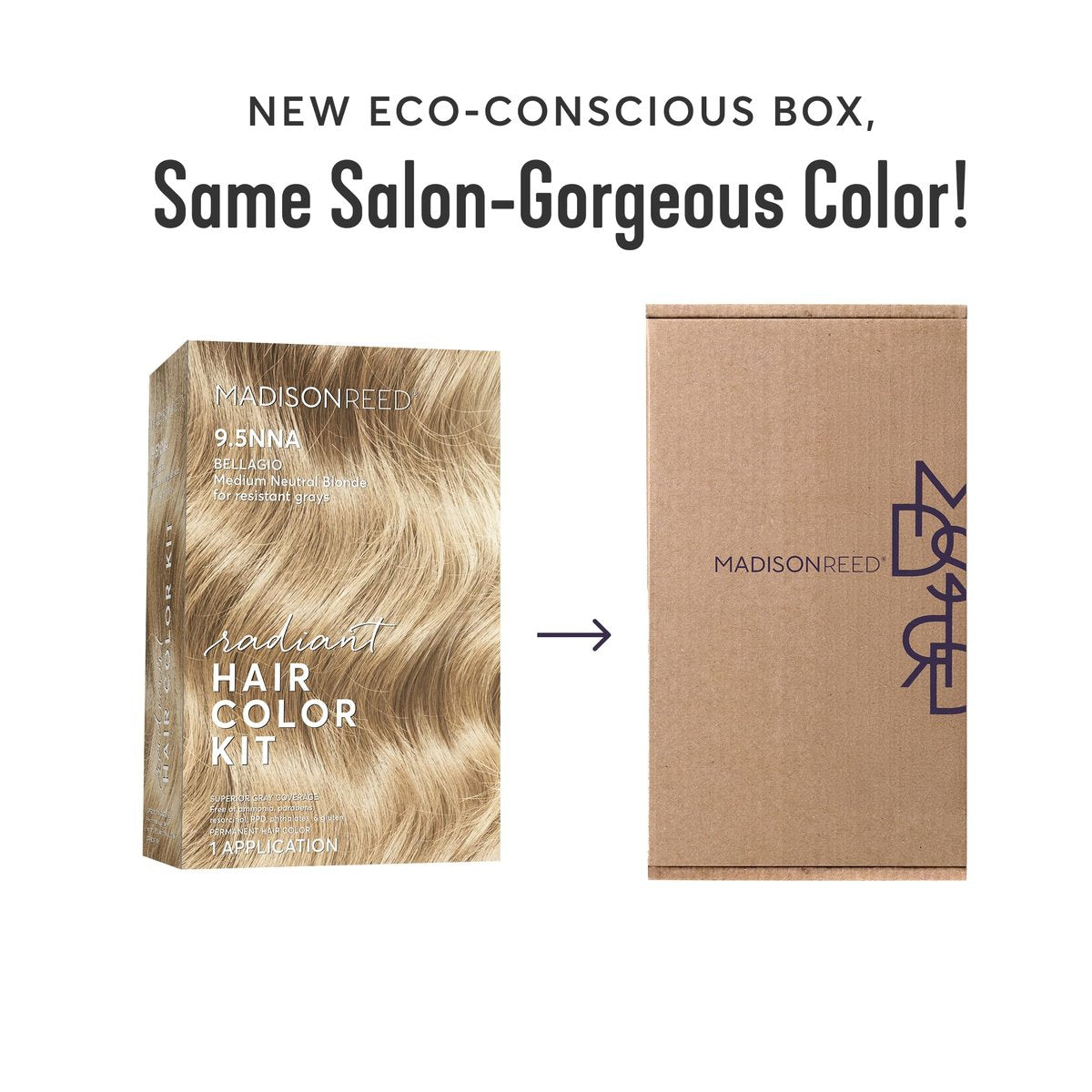 Madison Reed Radiant Hair Color Kit - 9.5NNA Medium Neutral Blonde (Bellagio Blonde) - Permanent Hair Dye with 100% Gray Coverage, PPD-Free & Ammonia-Free, 1 Pack Avelisse