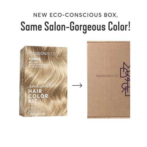 Madison Reed Radiant Hair Color Kit - 9.5NNA Medium Neutral Blonde (Bellagio Blonde) - Permanent Hair Dye with 100% Gray Coverage, PPD-Free & Ammonia-Free, 1 Pack Avelisse
