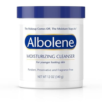 Albolene Moisturizing Cleanser & Makeup Remover Balm - Fragrance-Free Facial Cream for Cleansing & Hydration - Multi-Use Skincare for All Skin Types - No Harsh Chemicals - 12 oz