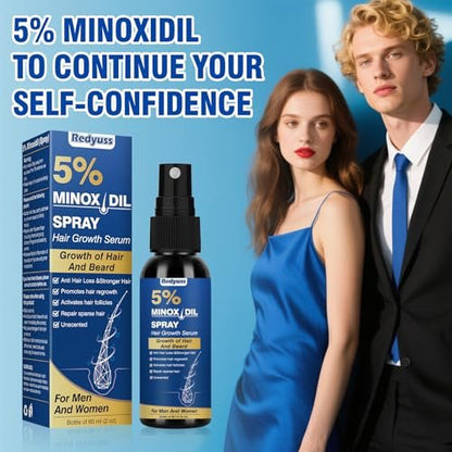 Redyuss 5% Minoxidil Hair Growth Spray Serum with Biotin for Men and Women – 3 Bottles of 2oz, Thicker, Fuller, Healthier Hair Avelisse