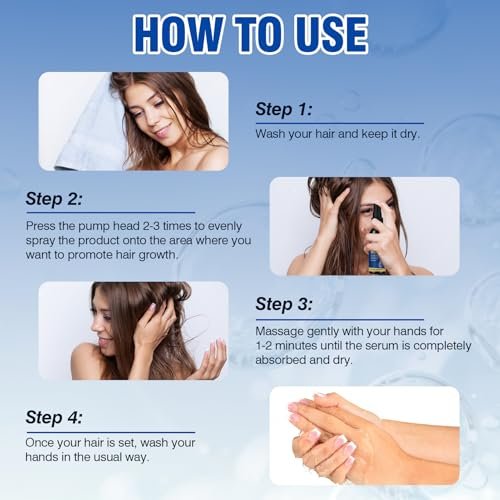 Redyuss 5% Minoxidil Hair Growth Spray Serum with Biotin for Men and Women – 3 Bottles of 2oz, Thicker, Fuller, Healthier Hair Avelisse