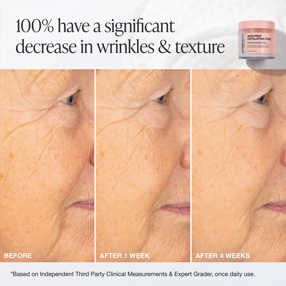 INNBEAUTY Project Skin Prep Brightening & Exfoliating Pads with Glycolic Acid, 45 Pads Avelisse