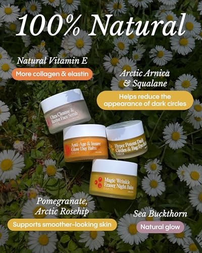 Frøya Organics Complete System for Mature Women's Skin | 4-Piece Set with Face Scrub, Day and Night Balm & Eye Balm | Rosehip, Calendula & Sea Buckthorn | 60-Day Supply Avelisse