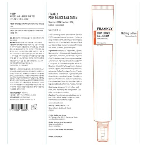 FRANKLY Salmon PDRN Bounce Ball Cream – 99% Pure Salmon DNA Moisturizer for Skin Repair & Glow | Post Microneedling Recovery & Barrier Repair | Lightweight Gel Cream | Korean Skincare | 1.69 fl oz Avelisse