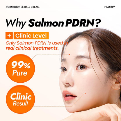 FRANKLY Salmon PDRN Bounce Ball Cream – 99% Pure Salmon DNA Moisturizer for Skin Repair & Glow | Post Microneedling Recovery & Barrier Repair | Lightweight Gel Cream | Korean Skincare | 1.69 fl oz Avelisse